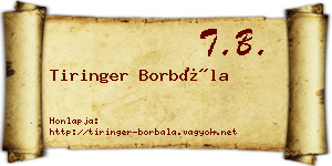 Tiringer Borbála névjegykártya